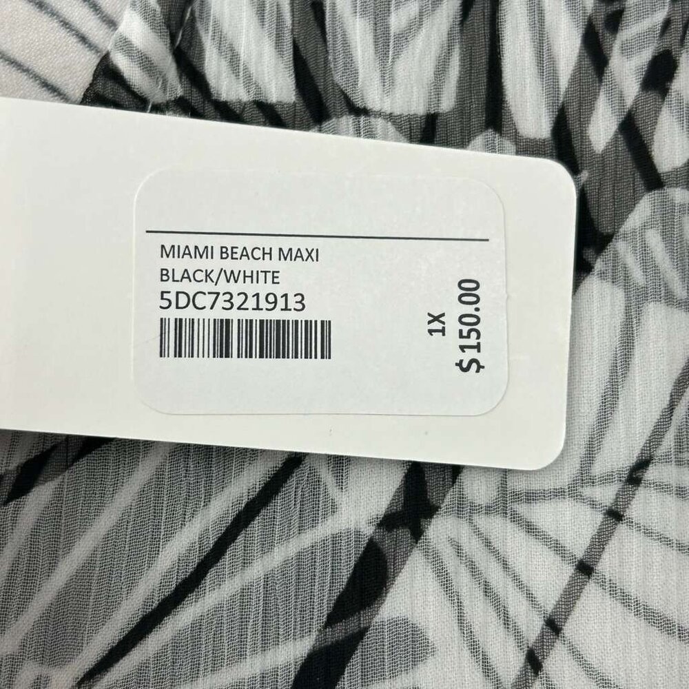 NWT Soft Surroundings Women's 1X Miami Beach Maxi Dress Black/White - Picture 7 of 16